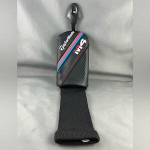 TaylorMade M4 Black Hybrid Headcover with Red and Blue Stripes